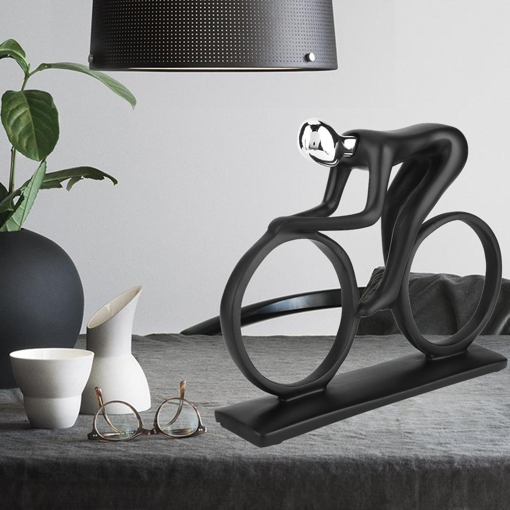 Craft Modern Abstract Sculpture Sport Figure Statue Art Carving Resin Figurine(Bike Rider)