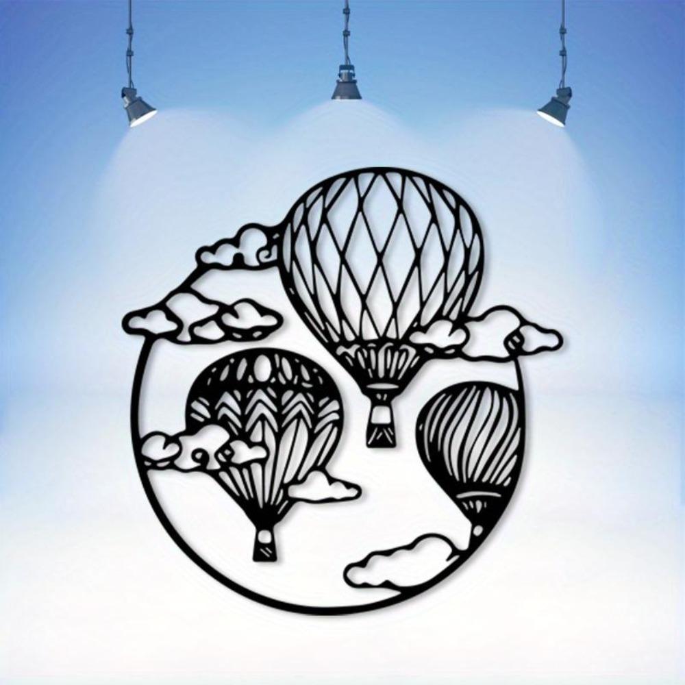 1pc Vintage Metal Hot Air Balloon Wall Art, Weather-Resistant Iron Indoor Outdoor Christmas Gift for Travel Enthusiasts