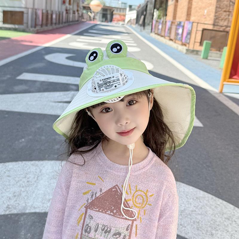 Smart Voice Control Fan Hat Summer Children's Sun Protection Sun Hat Boys and Girls Mesh Breathable Shawl Hat Sun Hat