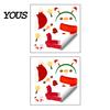 Indoor Outdoor Winter Ornaments Christmas Snowman Static Glass Stickers, Simple Window Clings, Waterproof PVC Clings Holiday Covering for Home