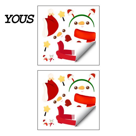 Indoor Outdoor Winter Ornaments Christmas Snowman Static Glass Stickers, Simple Window Clings, Waterproof PVC Clings Holiday Covering for Home