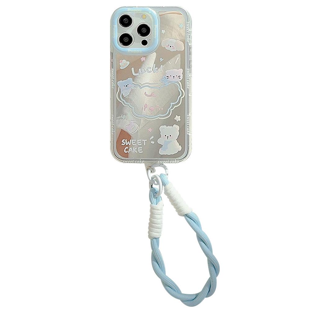Summer Mirror Puppy Suitable for 16ProMax Apple 15 Mobile Phone Case IPhone 13 Cartoon 1211 Hand Rope