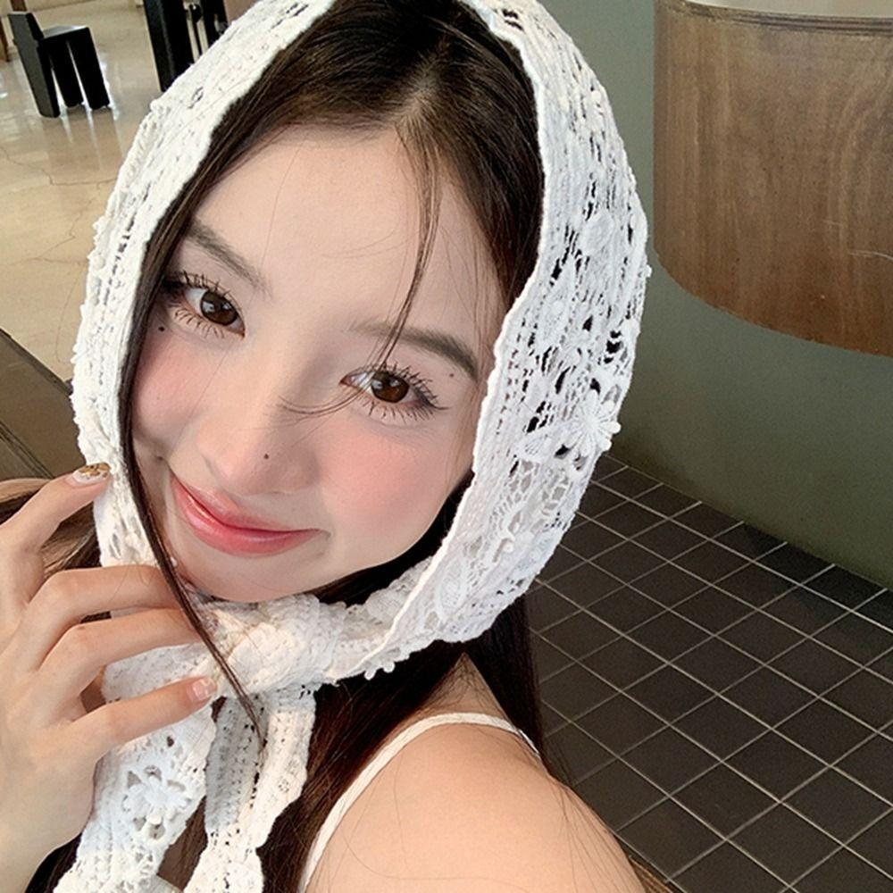 Lace Design Lace Scarf Simple Flower Triangle Scarf Simple Design Hip Scarf Women's Fashion