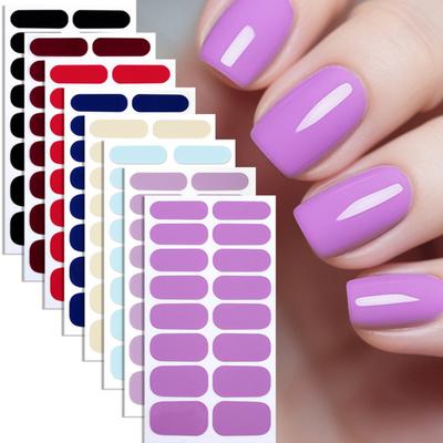 Teilgehärtete Gel-Nagelstreifen mit Feile Einfach aufzutragen Entfernen UV-LED-Licht Erforderlich Klebender Nagelaufkleber Maniküre zu Hause DIY-Nagellack-Wrap