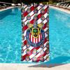 Club Deportivo Guadalajara Print Beach Towel Design, Soft, Lightweight. for Home Bathroom, Spa, Pool, Yoga, Surfing, Camping, Gift for Family, Friend