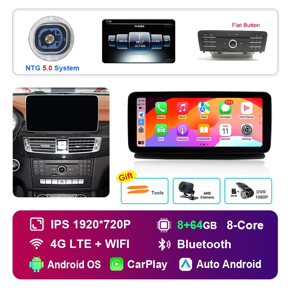 12.3 Inch Android Car Radio Multimedia Player for Mercedes Benz CLS W218 2010 - 2013 NTG 4.5 5.0 System GPS HD Touch Screen