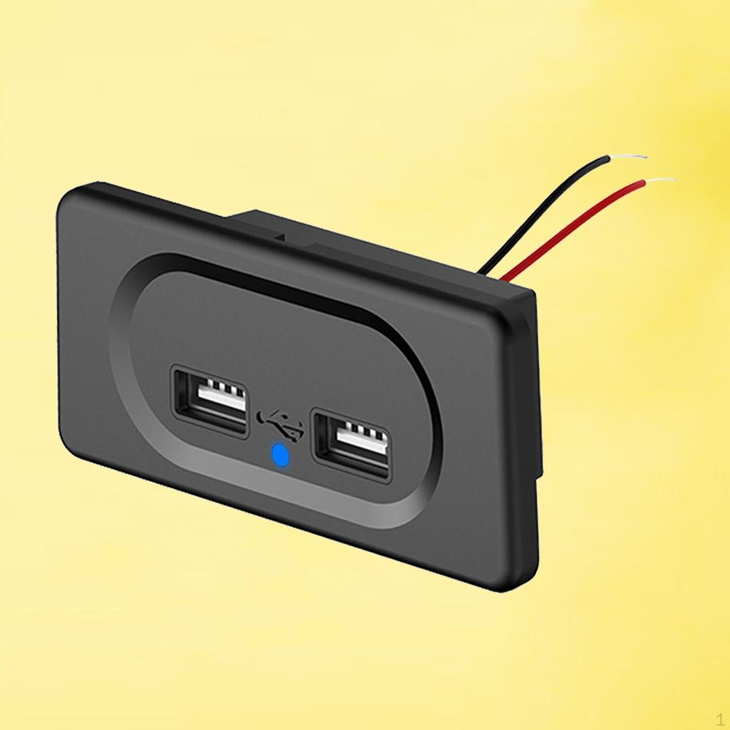 2 Port Dual Socket 12V ATV Car RV Bus Power Adapter Outlet