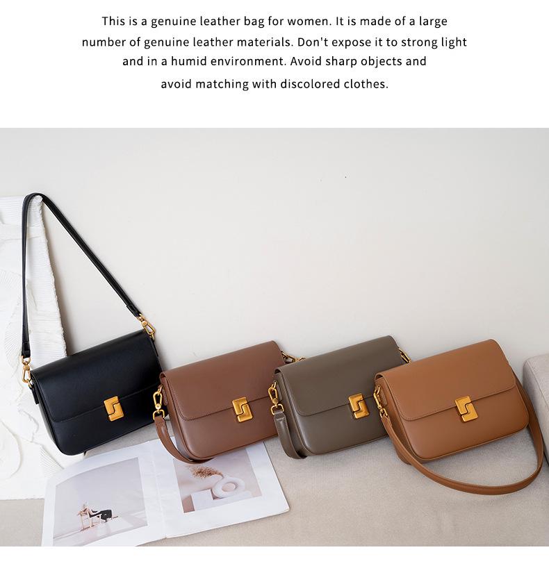 Trendy Autumn/Winter Women's Genuine Leather Tofu Bag - Elegant, High-Quality Shoulder and Crossbody Design