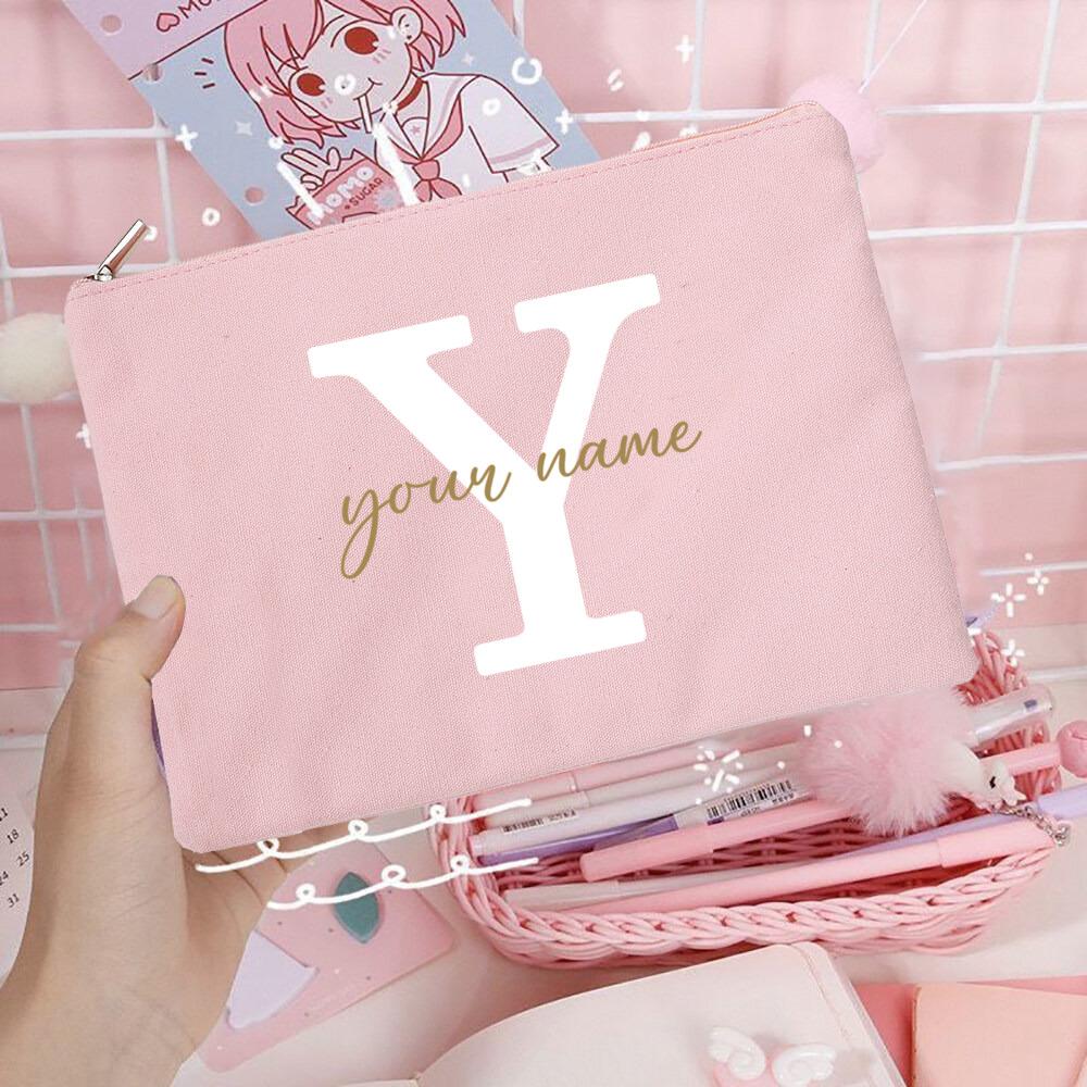 Personalized Custom Name Bridesmaid Cosmetic Bags Girls Neceser Makeup Bag Travel Toiletry Pouch Wedding Birthday Gifts for Her
