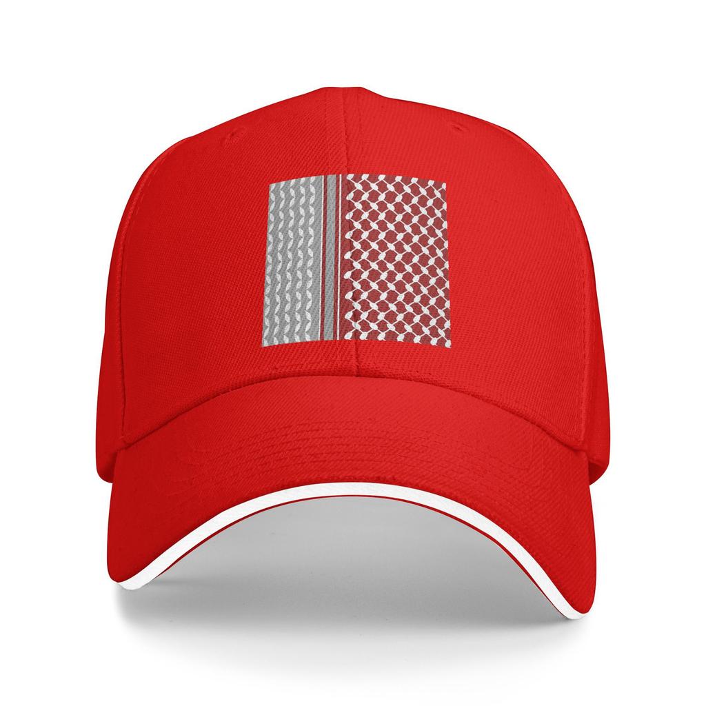 Spring Casual Baseball Cap Palestine Keffiyeh and Lines in Red Outdoor Sports Trucker Hat For Women Unisex Quality Snapback Cap