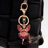 Diamond Studded Ballet Girl Car Keychain Bag Pendant
