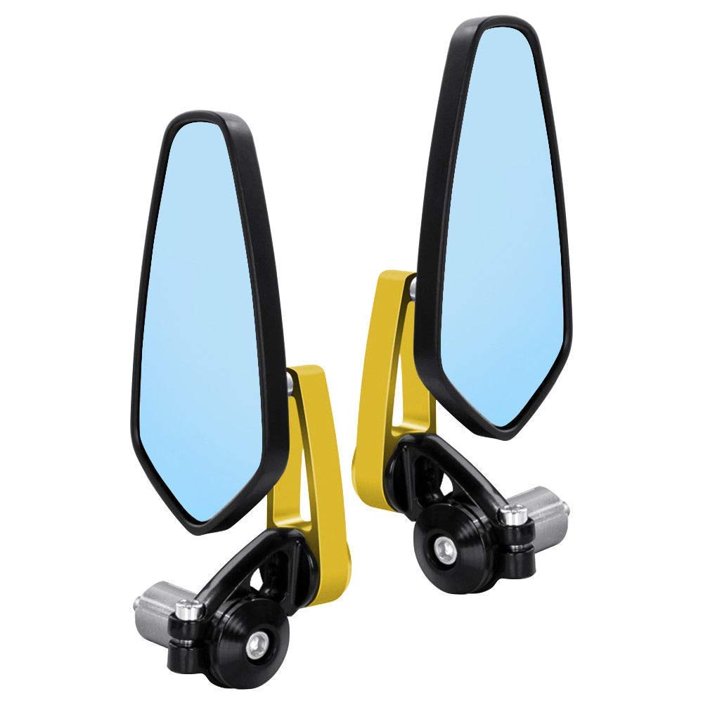 Зеркало для мотоцикла Karun, Зеркало на конце руля, Зеркало на конце руля, Зеркало для велосипеда, Комплект из 2 штук 11cm×5.6cm золотой