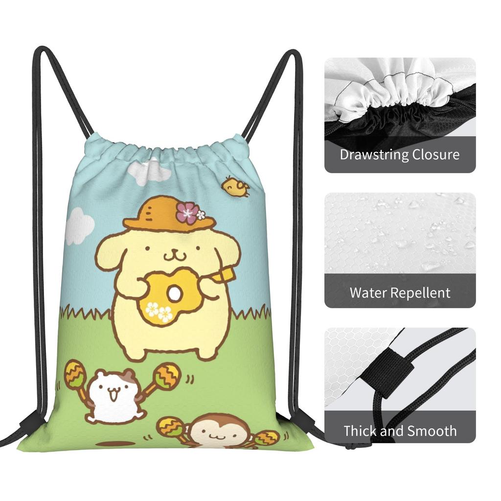 Custom P-Pompompurines Drawstring Backpack Bags Men Women Lightweight Cute Dog Gym Sports Sackpack Sacks for Yoga