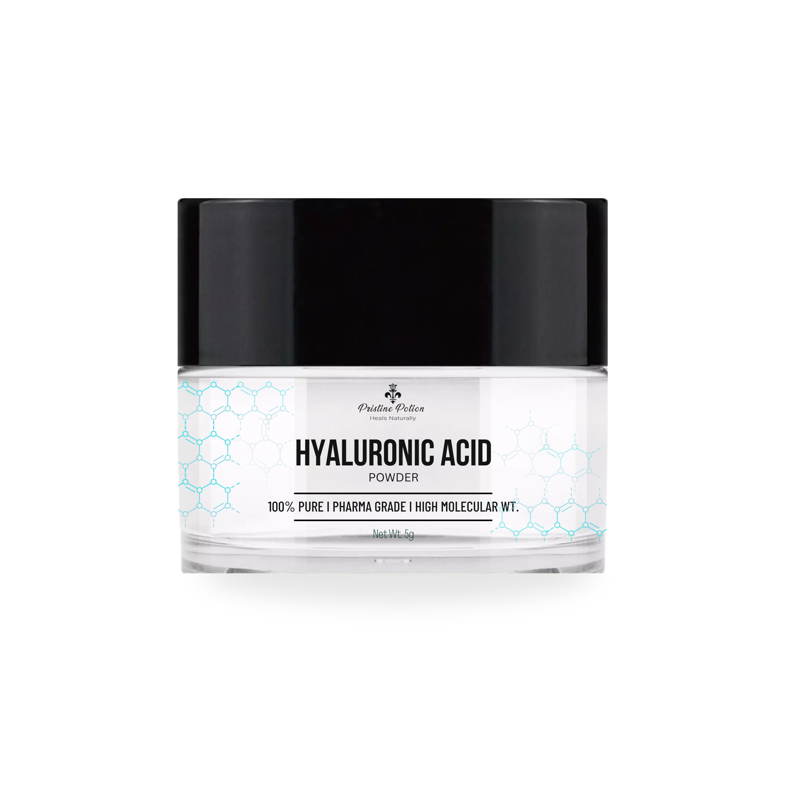 Pure Hyaluronic Acid Serum Powder | 100% NATURAL | High Molecular Weight (800KDA) | Pharma Grade | Intense Hydration, Glowing Skin & Fine Lines | M