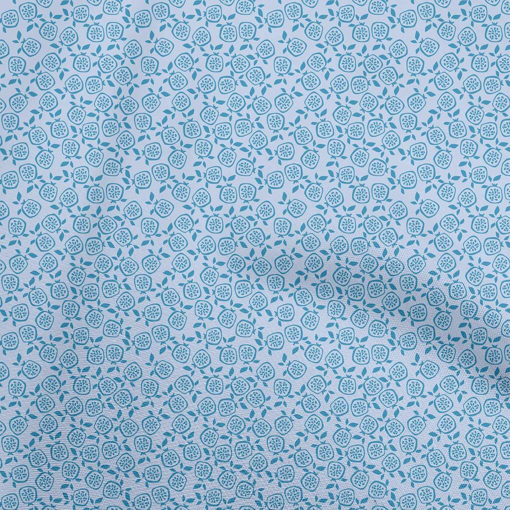 oneOone Cotton Flex Lapis Blue Fabric Fruits Pomogranate Craft Projects Decor Fabric Printed By The Yard 40 Inch
