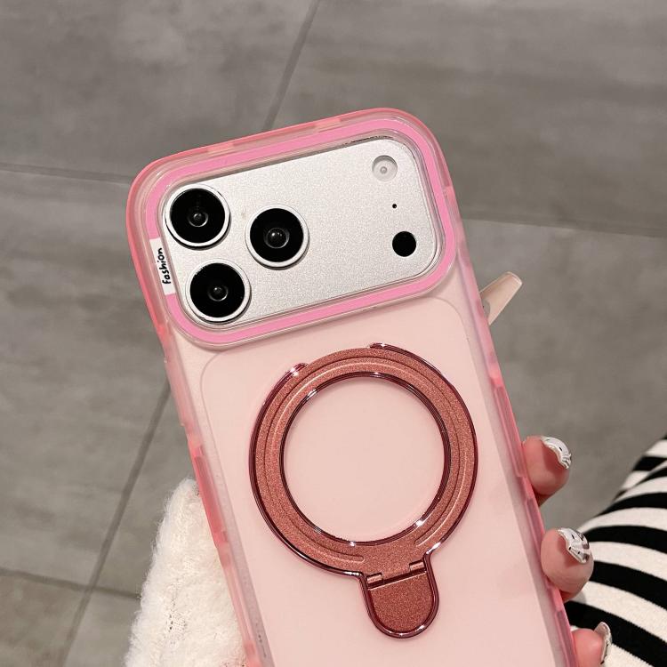 Dual-Color Translucent Matte Phone Case With Kickstand For iPhone 14 Pro, PC+TPU Anti-Fingerprint Shockproof Protective Cover