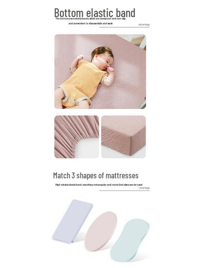Baby Pure Cotton Double Layer Gauze Crinkle Fitted Sheet Bed Cover