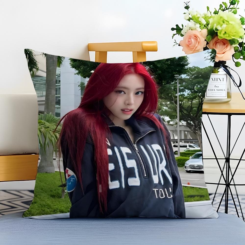Idol Energetic S-Shin Yu-Na Cushion Cover Washable Linen Pillowcase Soft For Sofa Bed Cozy Home Room Decor