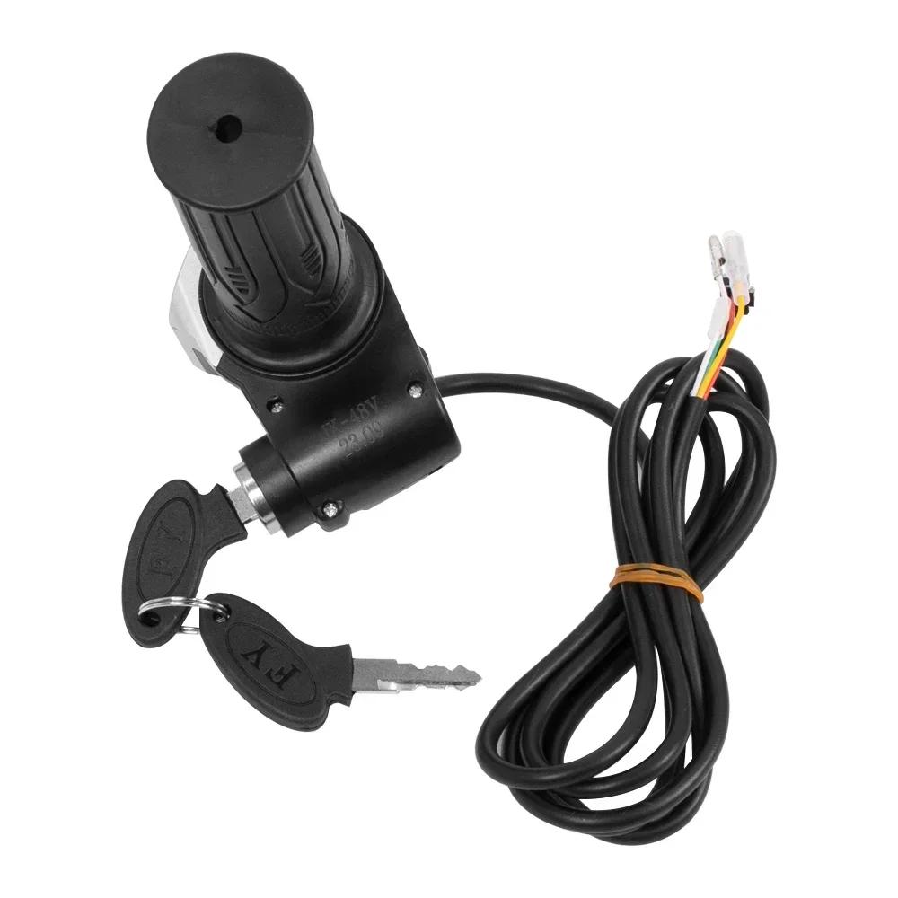 36V 48V 60V Χειρολαβή Γκαζιού Επιταχυντής Τιμονιού Ηλεκτρικού Ποδηλάτου με Κλείδωμα Επιταχυντής Ηλεκτρικού Ποδηλάτου Ηλεκτρικού Ποδηλάτου Ηλεκτρικού Πατινιού Ένδειξη Ισχύος Κλειδί LED Οθόνη