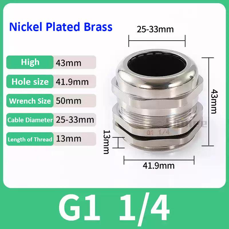 Waterproof Cable Gland IP68 Nickel Plated Brass 1/4" 3/8"1/2" 3/4" 1" 2" 3" BSPP/NPT Male Thraed For 3-6.5mm 4-8mm Cable Joint