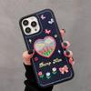 Cute Denim Fabric Embroidery Flower Winter Warm Phone Case For iPhone 15 14 13 12 11 16 17 Pro Max Silicone Cover Protector