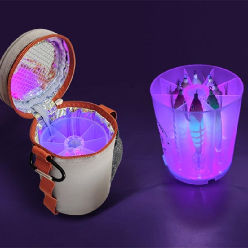 Hard Baits Jig Storage Case with Light Fishing Bags and Boxes Squid Jig Tackle Box Saltwater Fishing Accessory