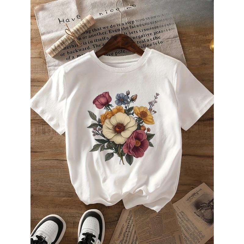 European sizes Summer Floral Short Sleeve