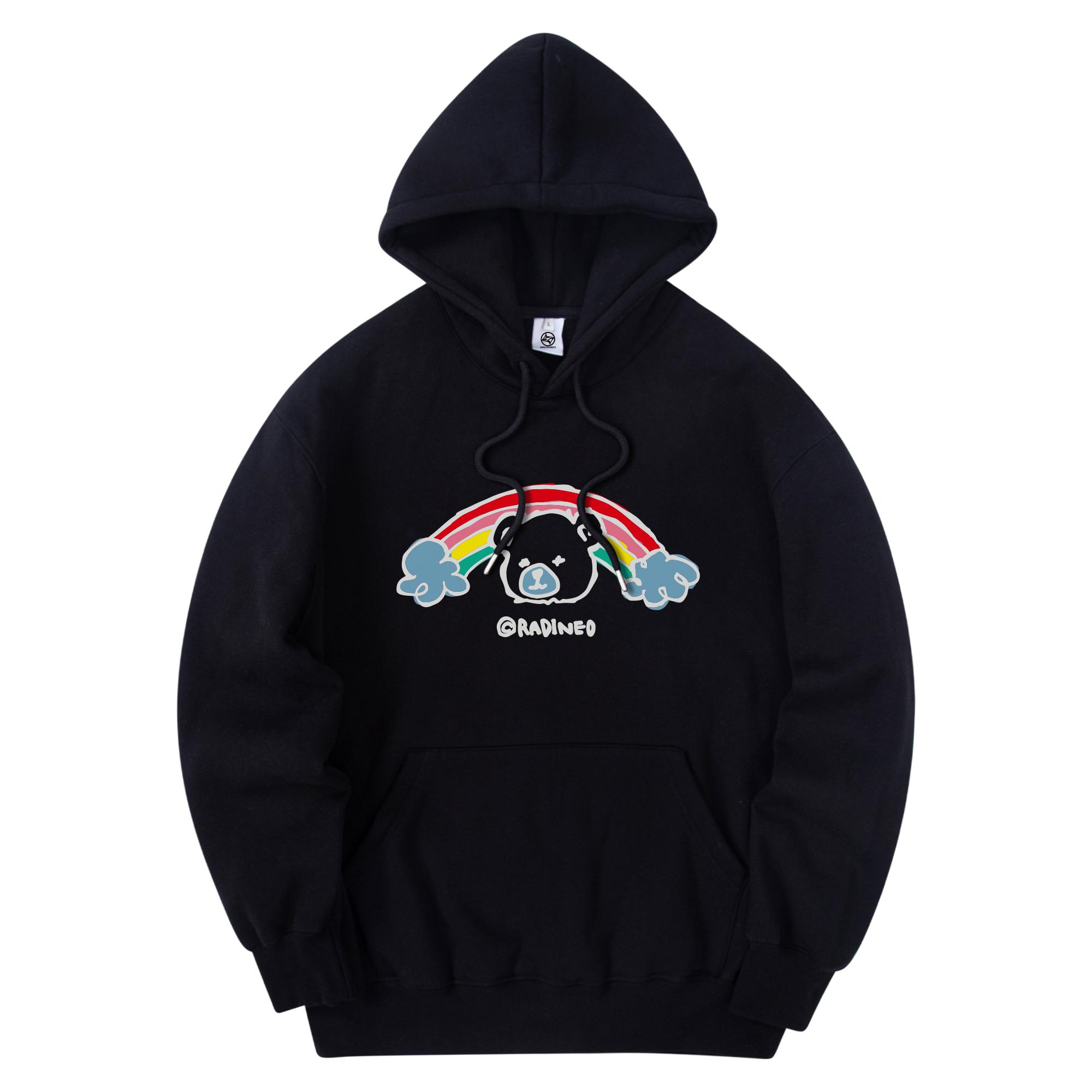 Radineo Rainbow Bear Hoodie Black Black (Black)/Xl