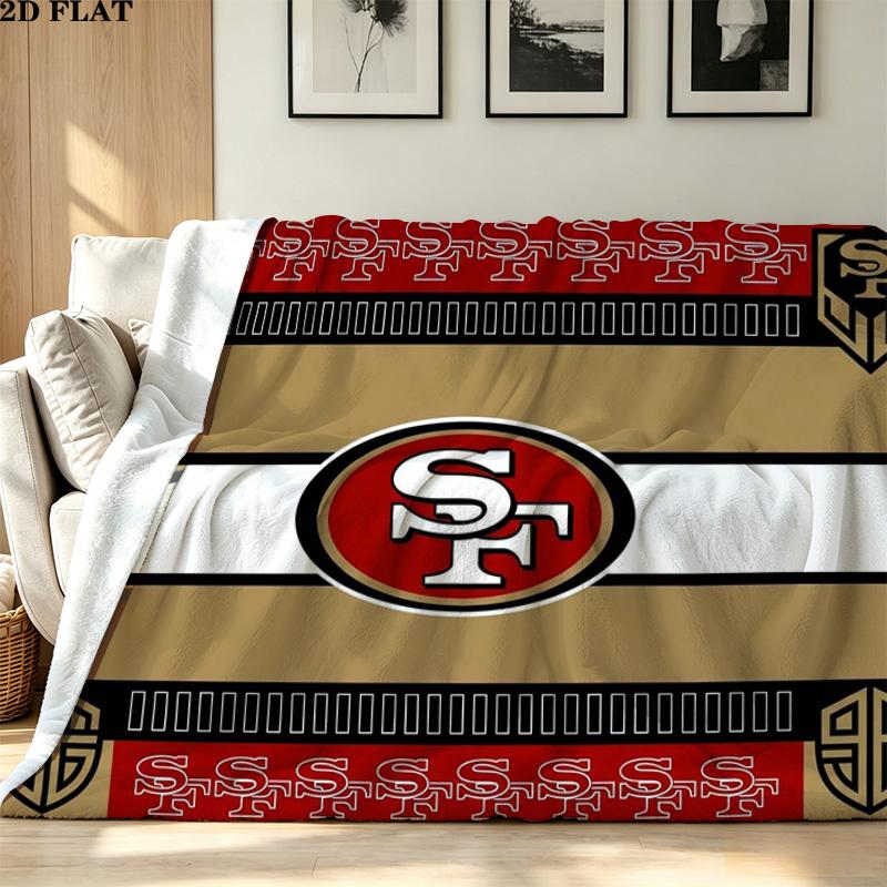 San Francisco 49ers Flanelldecke Hochwertig Warm Bequem Decke für Alle Jahreszeiten Perfekt für Geschenke Heimdekoration