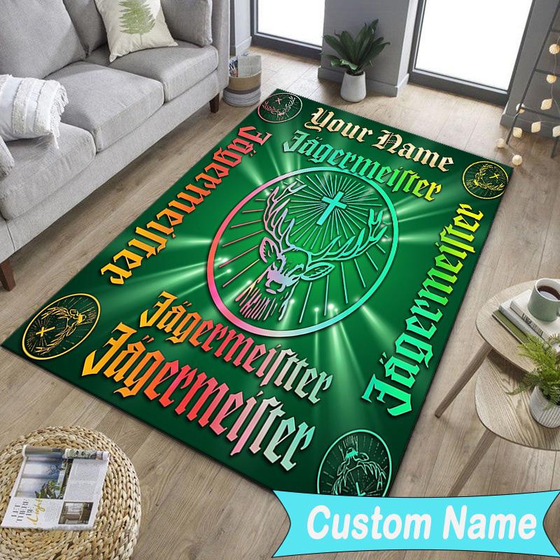 Custom NameJager-meister Spirit Drink Carpet, Indoor Rug, Chair Rug, Living Rooms, Doormat Made From Polyester Home Decor Birthday Christmas Gifts