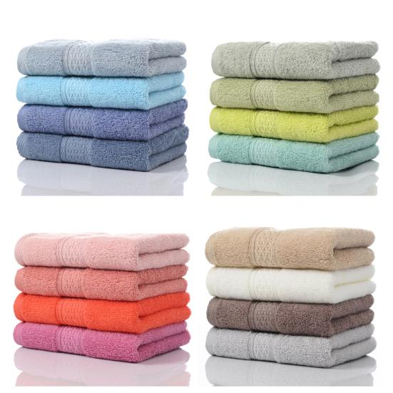 Toalha de Banho Macia e Absorvente de Terry de Algodão, Pano de Rosto, Amigo da Pele, Cor Sólida, Jacquard, para Casa