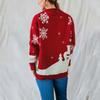 Christmas main picture cute snowman pattern round neck long sleeved knitted pullover sweater New Year sweater 3549 EMA