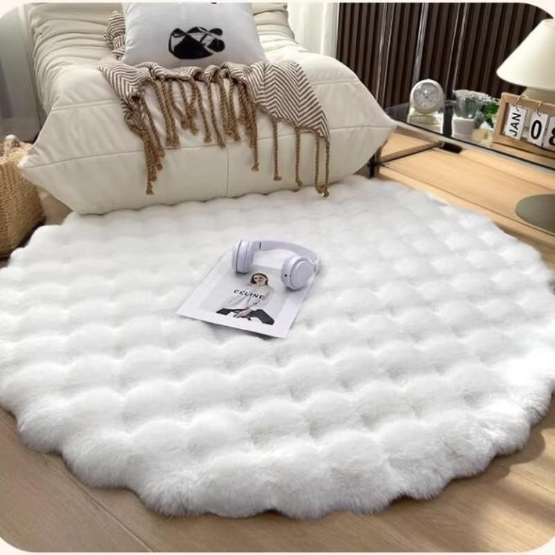 Carpet 1PCS Round Plush Bubble Wool Free Living Room Sofa Bedroom Dressing Cloakroom Bedside Feet Home Decoration