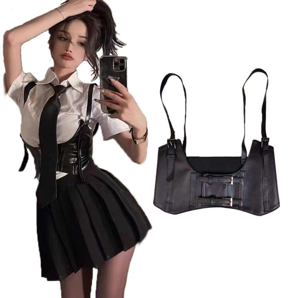 High Waist Suspenders Elastic Cummerbunds Dress Girdle Waist Corset Punk Wide Belt Girl