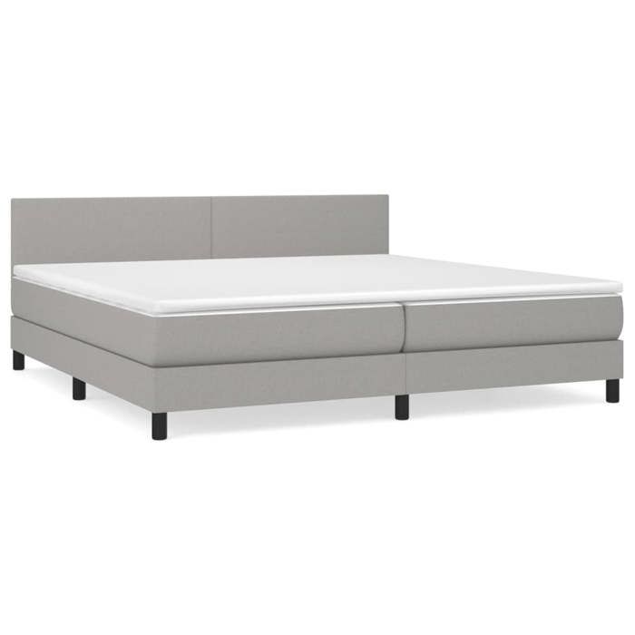 Maison Exclusive - Sommier à lattes de lit avec matelas Gris clair 200x200cm Tissu