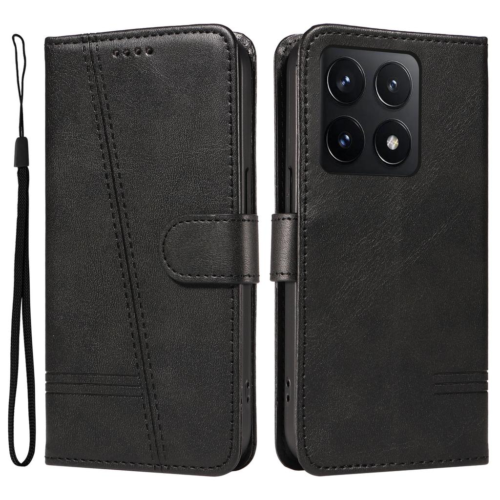 For Xiaomi 14T Case Flip Wallet T-Shape Lines Leather Phone Cover