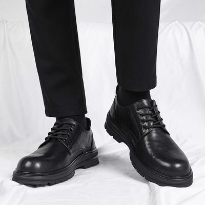 Scarpe Derby Traspiranti Punta Tonda da Uomo Marca di Moda Autunno Classico Uomo Vera Pelle Comode Allacciatura Scarpe in Pelle Casual da Lavoro