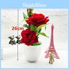 Artificial Flower Elegant Rose Potted Plant Bonsai For Home Celebration And Gift