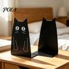 Desktop Bookend 1 Pair Metal Cat Book Ends, Cute Bookends for Shelves, Decorative L-shaped Heavy Duty Support Stopper Home Office Desk Bookshelf Decor