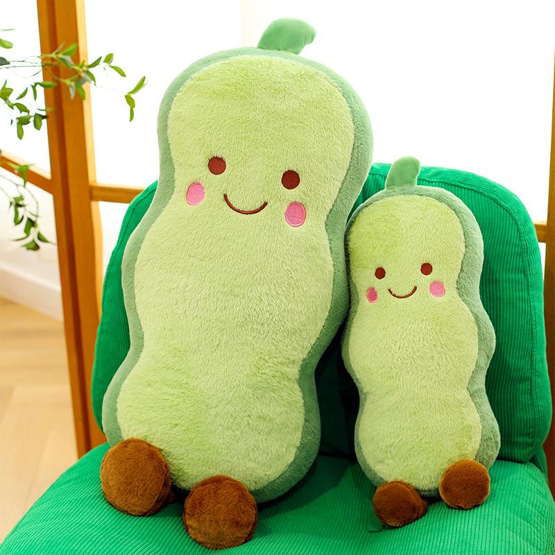 New Creative Long Pea Plush Toy Doll Throw Pillow Cute Large Long Doll Bed Cushion