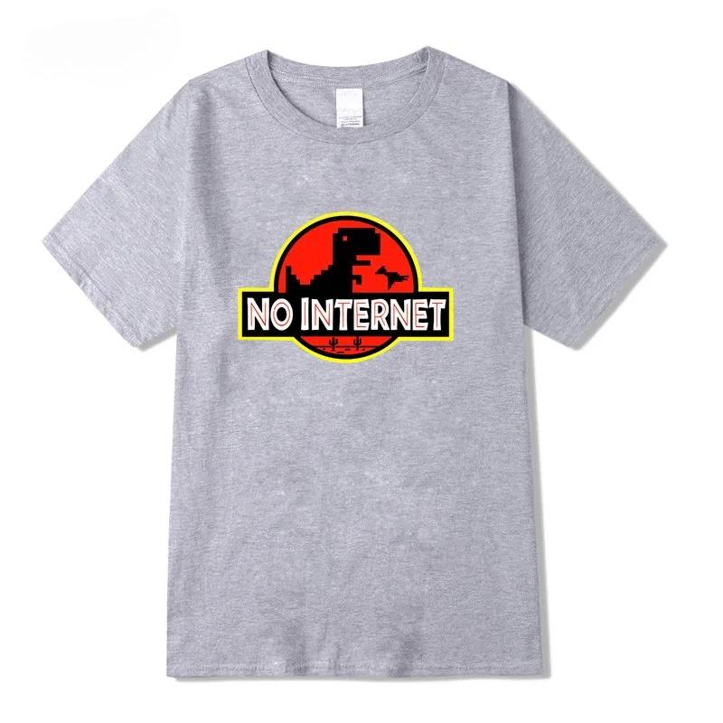 Hoge Kwaliteit Katoenmix Heren Grappige Dinosaurus Print T-shirt Losse Ronde Hals Heren T-shirt Korte Mouw T-shirt Tops
