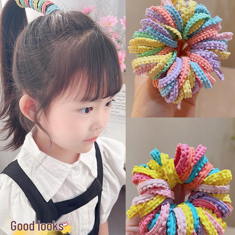 Colorful Kids' Hair Ties: Elastic Lace Scrunchies & Durable Headbands