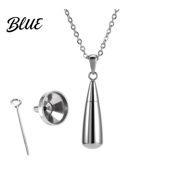 Fragrance Holder Necklace Pendant Twist-Open Design Stainless Steel Water Drop