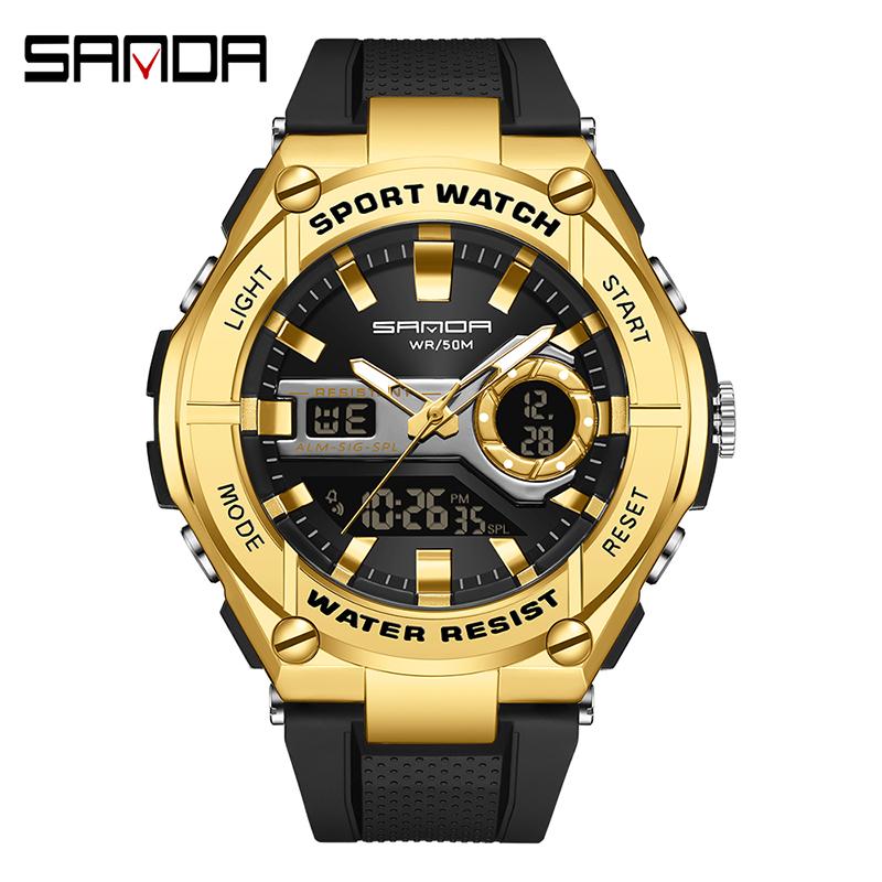 SANDA Neue Herren Sportuhr G Wasserdicht Digital LED Damen Bunt Stoßfest Sport Elektronisch Neue Armbanduhr Uhr Reloj 3123