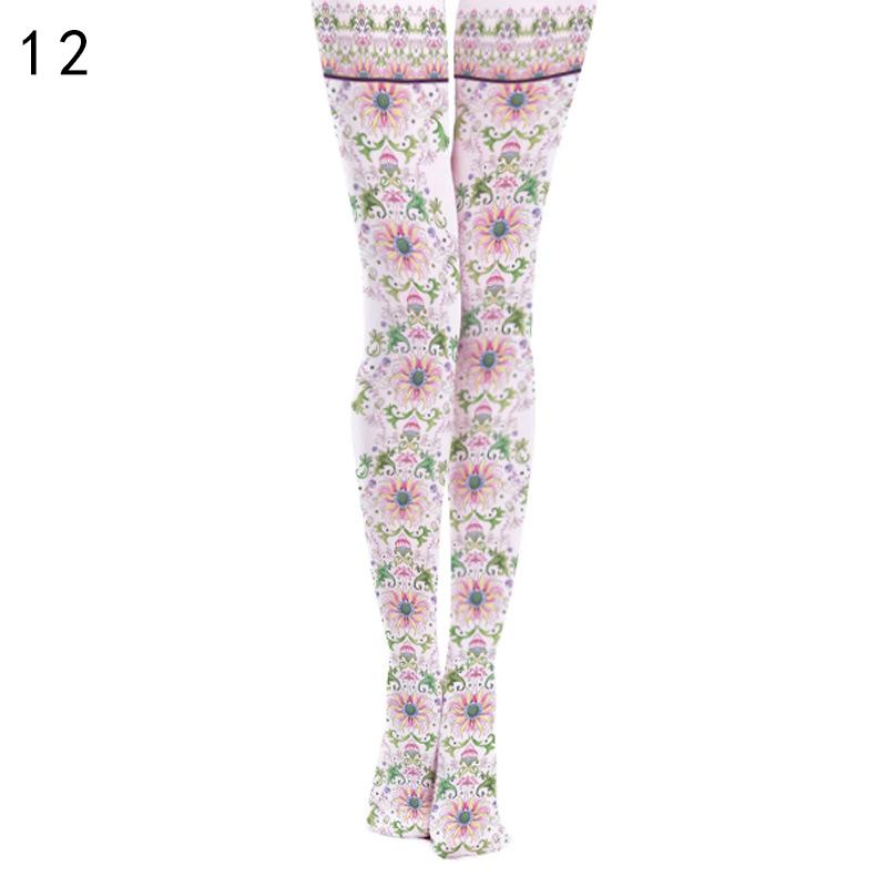 New Japanese Style Floral Printed Pantyhose Lolita Stockings Harajuku Tights Colorful Tropical Fish Cake Sushi Print Pantyhose