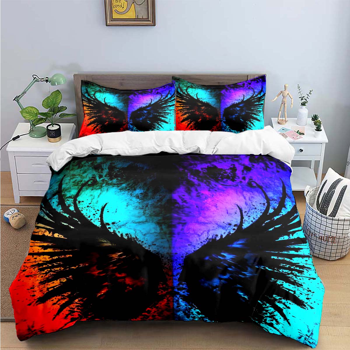 

Exquisite Angel wings printed Bedding Sets exquisite set duvet cover bed comforter set bedding set luxury birthday gift AU Single 145x210cm