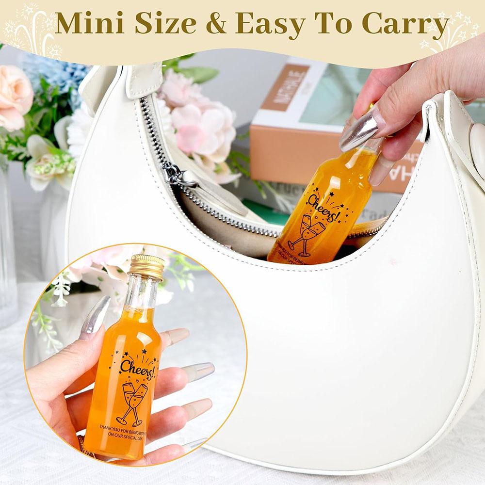 50Pack Mini Liquor Bottles,1.7oz/50ml Mini Wine Bottles Empty Shot Bottles for Wine Juice Alcohol Birthday Wedding Party Favors