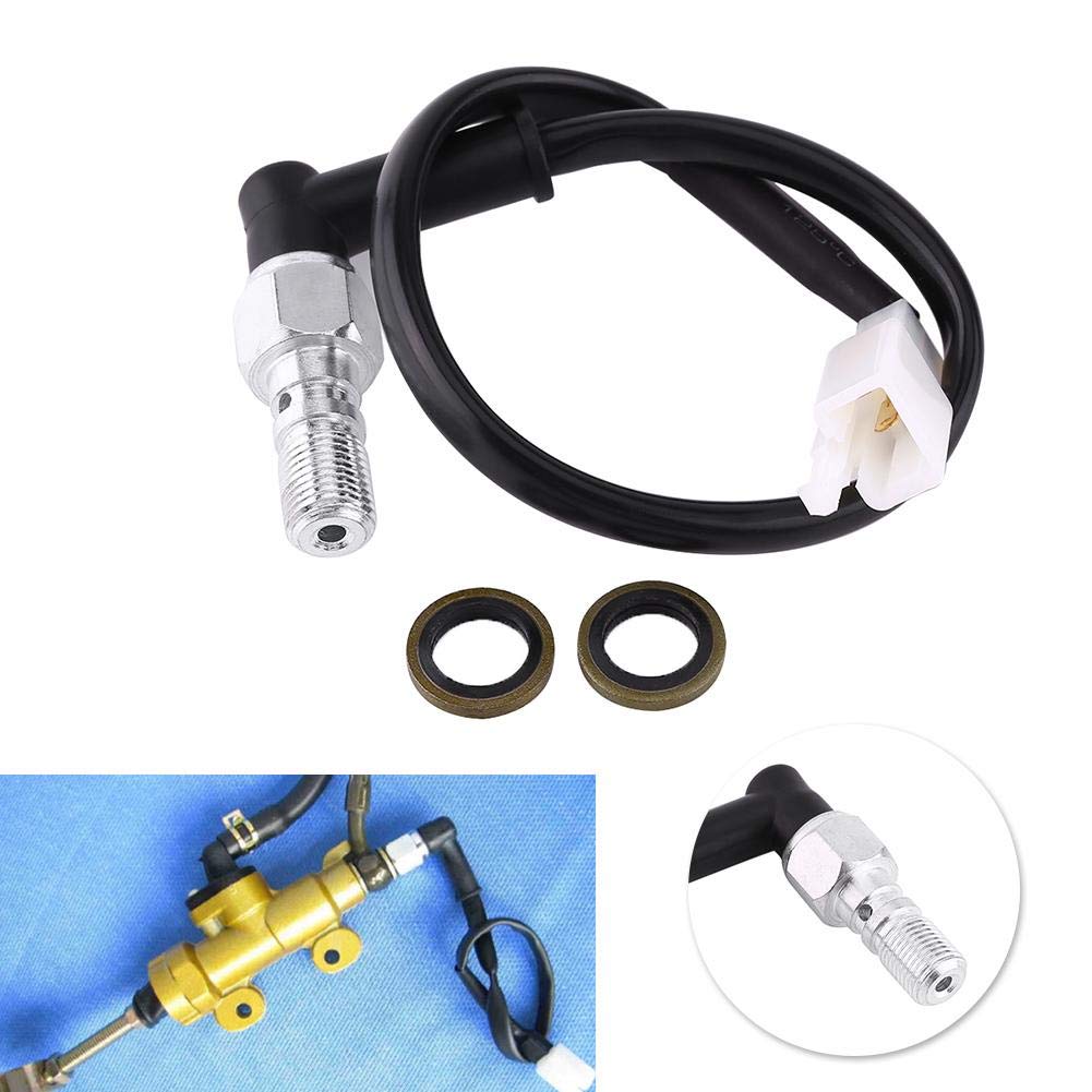 Atyhao Single Hydraulic Brake Switch Motorcycle Hydraulic Brake Switch Banjo Bolt Pressure Switch Curved