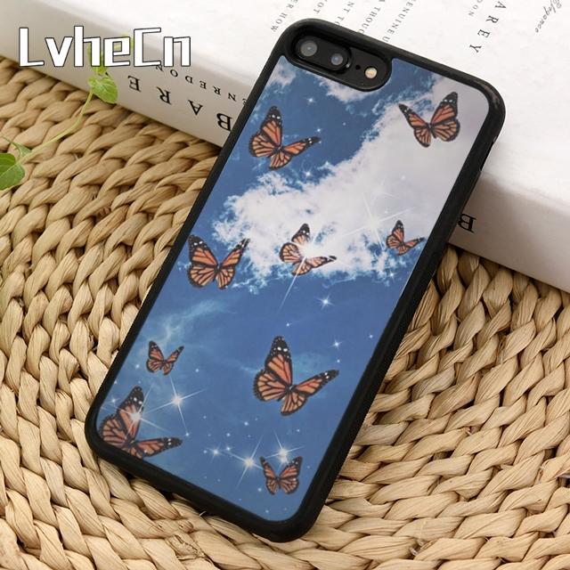 Pink Blue Colorful Butterfly Print Phone Case For iPhone 17 Air 13 12 Cover For Apple 14 15 16 Pro Max Plus