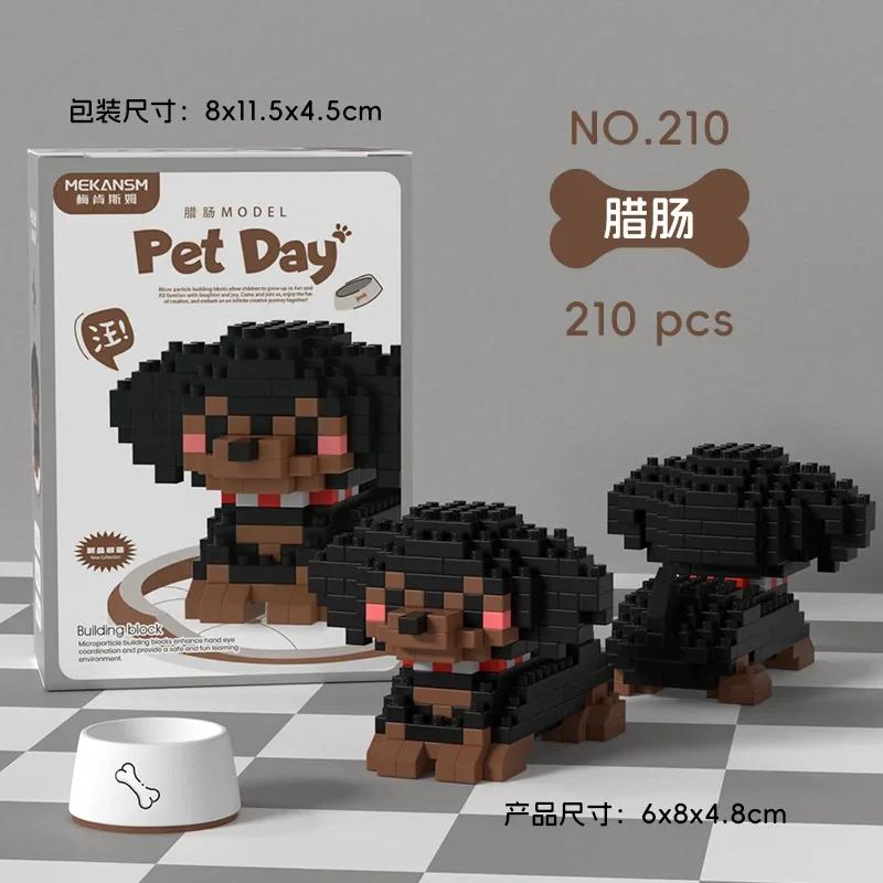 Mini Micro Assembled Building Blocks for Kids Cartoon Pet Puppy Puzzle Assembling Bricks Toys Table Decoration Children Gifts